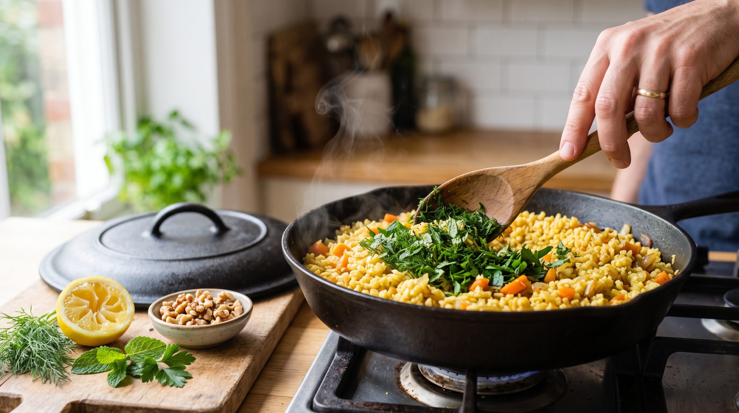 Bulgur Pilaf with Fresh Herbs and Lemon